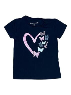 Guess Kids Butterfly Heart T-Shirt Size 2